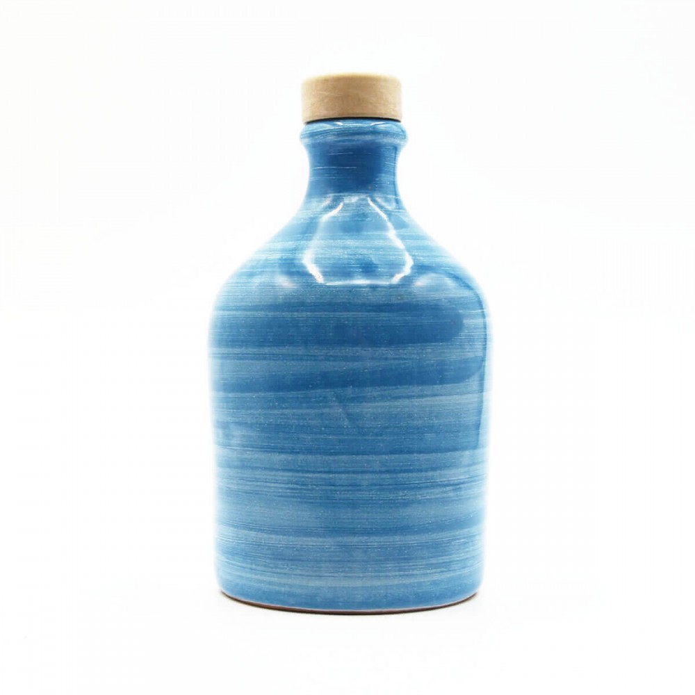orcio-bottiglia-carella-spennellata-turchese-1000x1000 Orcio in ceramica 250ml Blu marine pennellato - immagine 1